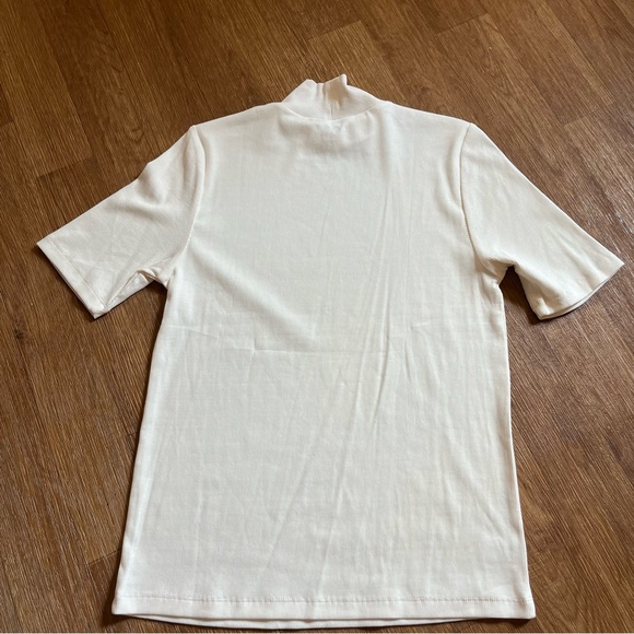 LOFT Cream Ribbed Turtleneck Top - Picture 3 of 8